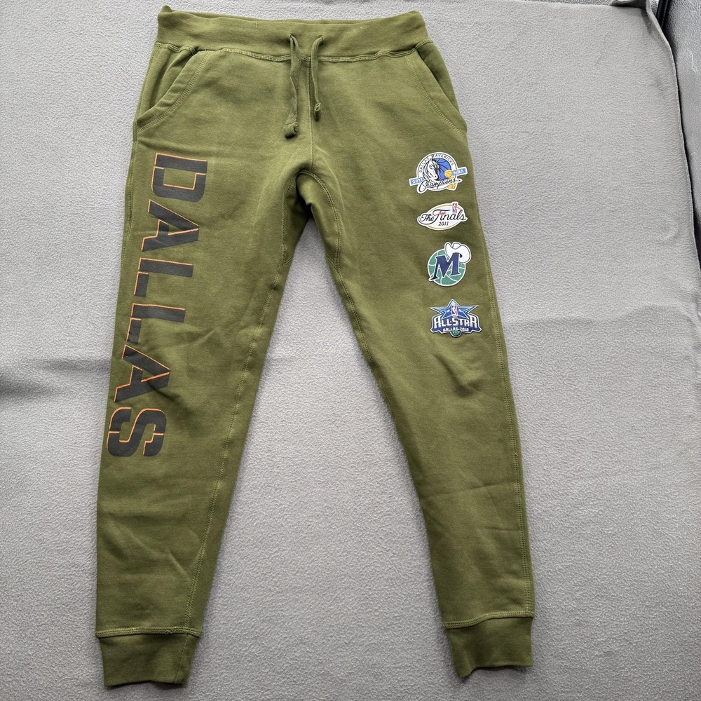 Dallas Mavericks Pants Mens Large Green NBA Basketball Mitchell & Ness Jogger